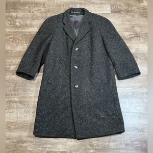 RARE VTG GERMAN 1950S/1960S LONG GRAY COAT BY BECKE LEIPOLD   SIZE LARGE